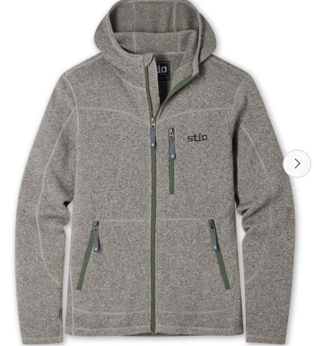 Stio Men's Wilcox Fleece Hoodie in Heather Gray Size Medium Full Zip Hoodie